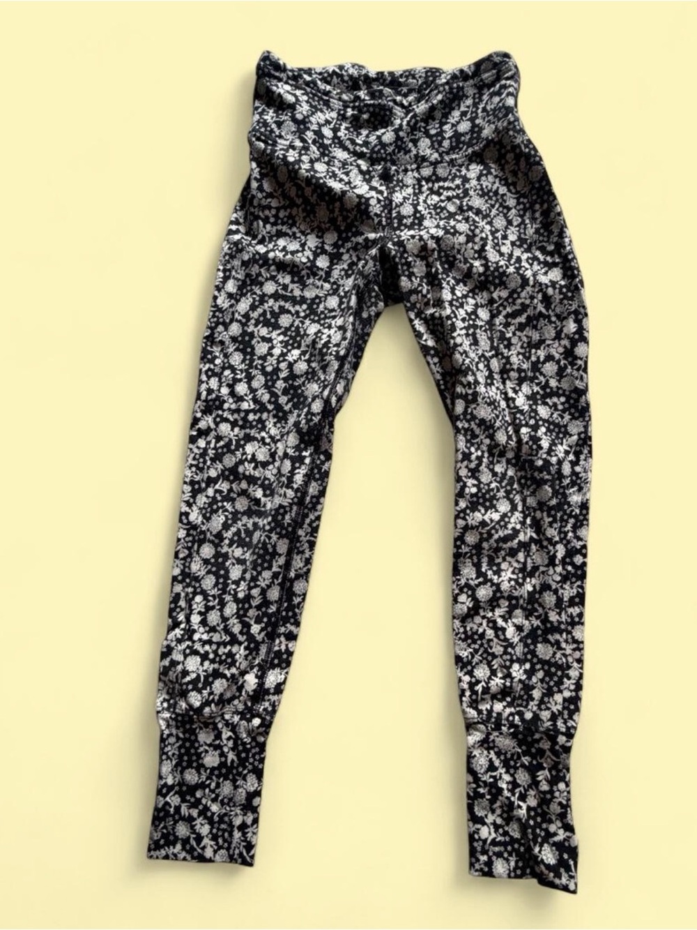 FP Movement by Free People Black & White Floral Print Leggings